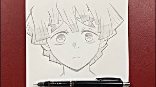 Anime drawing  how to draw Zenitsu Stepbystep using just a pencil [upl. by Kifar251]