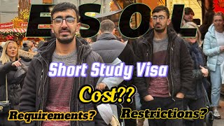 ESOL  Short Term Study Visa For International Students  Fee  DocumentsComplete Details [upl. by Tedi]