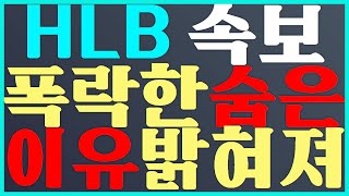 HLB 주가 전망 속보 폭락한 숨은 이유 밝혀져 에이치엘비 [upl. by Mailliwnhoj]