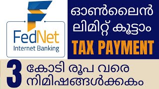 Limit EnhancementFEDNETTax Payment3 കോടി രൂപ വരെ tax അടക്കാൻ fednetfederal [upl. by Llenyaj]