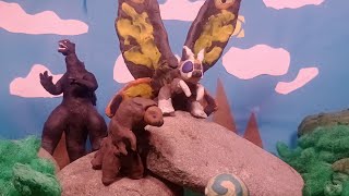 Mothra y Godzilla Stop Motion de plastilina [upl. by Aseram]