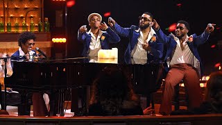 Bruno Mars Anderson Paak Silk Sonic Leave The Door Open Live from the iHeartRadio Music Awards [upl. by Falkner624]