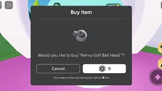 Getting Nervy Golf Ball Head  Free Limited UGC Roblox [upl. by Monk]