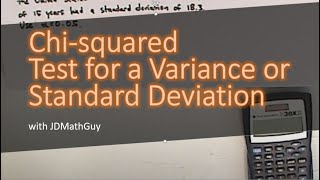 Chisquared Test for a Variance or Standard Deviation [upl. by Brita407]