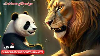 Friendship of panda and lionHindi CartoonHow to create animated cartoons [upl. by Hgielar550]