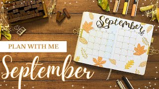 🍁September Bullet Journal Set Up🍁  Autumn Leaves amp Cozy Fall Vibes  PLAN WITH ME [upl. by Anilehs]