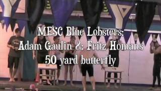 Maine Masters Swimmers Adam Gaulin amp Fritz Homans swim the 50 yard butterfly at the Ellsworth [upl. by Gardy]