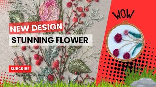 Beautiful Grass Flower Wall Decoration  stunning hand embroidery design  Tutorial Part1 [upl. by Screens]