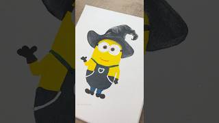 Minion  Art for Kids shorts minions halloween [upl. by Aioj633]