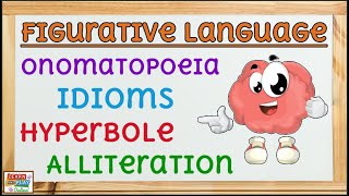 Figurative language for Kids Hyperboles Idioms Onomatopoeia and Alliteration [upl. by Eustatius]