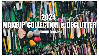 2024 Makeup Collection amp Declutter  Eyeshadow amp Face Brushes [upl. by Eilsew850]