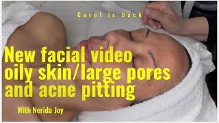 LIVE facial for an oilylg pores pitted acne skin [upl. by Raybin]