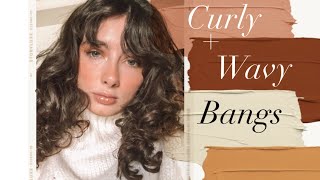 How I Cut  Style My CurlyWavy Bangs [upl. by Bauske]