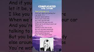 Avril Lavigne  Complicated Lyrics shorts [upl. by Sixela404]