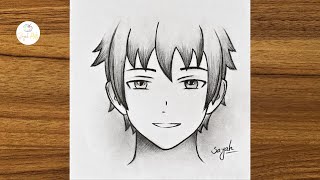 Easy anime drawing  How to draw anime step by step  Easy drawing ideas for beginners [upl. by Divadnhoj]