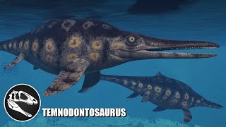 Temnodontosaurus Hunting Ichthyosaurus amp All Skins Showcase  JWE 2 Mods 4K 60FPS [upl. by Akinimod587]