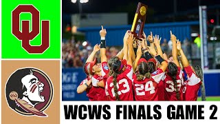 1 Oklahoma vs 3 Florida State Full Game 2  2023 Womens College World Series Finals  FULL REPLAY [upl. by Geoff]