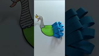 cute peacock 🦚 paper craft idea for kidseasy paper craftartcraftviraltrendingkidslearning [upl. by Galen]