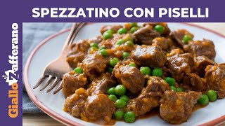 SPEZZATINO CON PISELLI  Ricetta facile [upl. by Kcitrap]