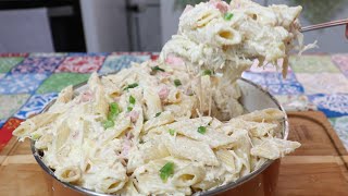 MACARRÃO COM MOLHO BRANCO E FRANGO PARA SEU ALMOÇO DE DOMINGO [upl. by Bergerac]