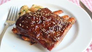 Root Beer Ribs Recipe  Spicy Lamb Ribs Glazed with Root Beer and Sesame [upl. by Atteuqahc542]