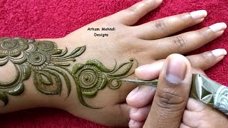 Stylish and Beautiful Arabic Mehndi Design  Easy Mehndi Design for Hand  Arham Mehndi Designs [upl. by Roti775]