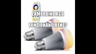 Funzionamento lampadina LED RGB 6W con telecomando WiFi 24 Ghz [upl. by Kalb857]