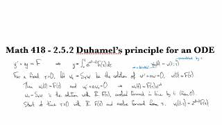 252 Duhamels principle for an ODE [upl. by Stallworth201]