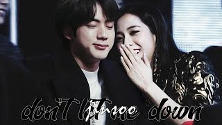 ↬jinsoo  jin reaction to jisoo » dont let me down ⌠fmv au⌡ ❥ blackbagngtan [upl. by Eelatan]