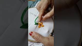 Beautiful Stain Leaf Embroidery  Leaf Embroidery Tutorial shorts leaf embroidery foryou [upl. by Elly]