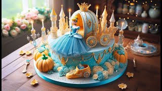 Disney Princess Cinderella Cake  Cinderella Movie  A Dream is a Wish your Heart Makes Song ai [upl. by Cull]