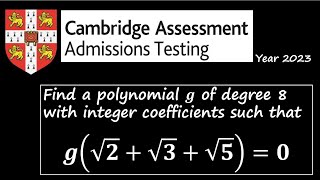 Solving a Degree 8 Polynomial with Integer Coefficients  Cambridge Assessment Problem Explained [upl. by Phyllys]