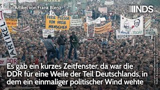 Es gab ein Zeitfenster da war die DDR der Landesteil in dem ein einmaliger politischer Wind wehte [upl. by Ielerol]