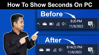 How to show SECONDS in taskbar clock in Windows  show seconds in system clock windows Bangla [upl. by Ydahs]