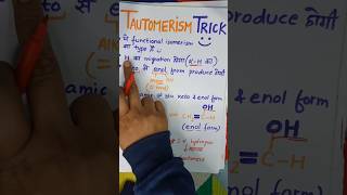 Tautomerism TRICK 📌 tautomerism tautomers isomerism chemistrytricks metamerism ashortaday [upl. by Yruok]