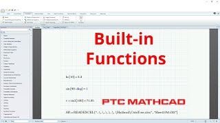 PTC Mathcad  Functions  Part II  Built in Functions [upl. by Mchail760]