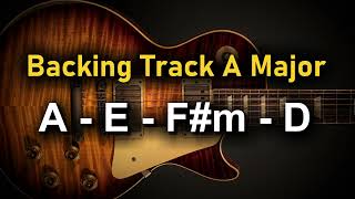 Rock Pop Backing Track A Major  70 BPM  Guitar Backing Track [upl. by Lesirg]