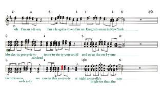 Englishman In New York   Bb Instrument  Reference [upl. by Nosreve]