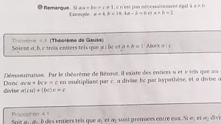 Algèbre 1 s1 MIPArithmétique Théorèm de Gauss [upl. by Clute]