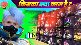 Every Free Fire Character Ability Explained 2024🔥 AR ROWDY 99 ✓ [upl. by Nahtannhoj]