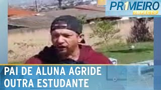 Pai de aluna agride outra estudante de 14 anos na saída de escola  Primeiro Impacto 130624 [upl. by Celestine]