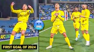 Cristiano Ronaldos CRAZY first goal of 2024 amp New Celebration🥶🎯 [upl. by Mcgraw670]