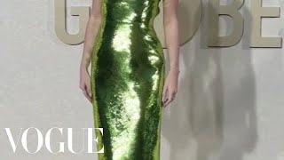 Taylor Swift Shines 💎 on the Golden Globes Red Carpet in a Green Sequined Gown [upl. by Betthel242]