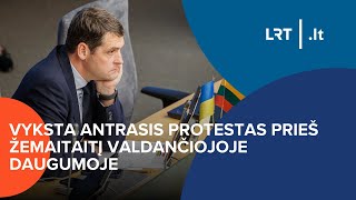 Tiesiogiai vyksta antrasis protestas prieš Žemaitaitį valdančiojoje daugumoje [upl. by Haizek]