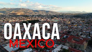 Oaxaca city from above relaxing flightMexicoAerial Views at Sunset 4K UHD [upl. by Ariek]