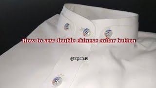 How to Sew Double Chinese Button Collar  Stand collar  Stand patti [upl. by Adlen]