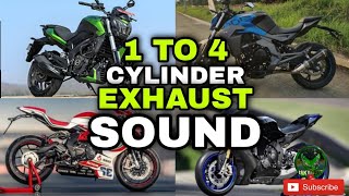 1 TO 4 CYLINDERS Bike Exhaust Sounds w Fly By [upl. by Iives433]