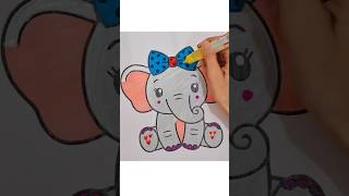 How to draw a cute Elephant 🐘  How to draw Elephant  Elephant drawing [upl. by Ennasirk]