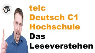 telc Deutsch C1 Hochschule Das Leseverstehen und Sprachbausteine [upl. by Anol]