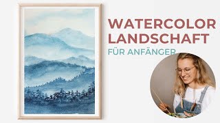 Aquarell Landschaft malen für Anfänger  Watercolor Landscape [upl. by Octavius]